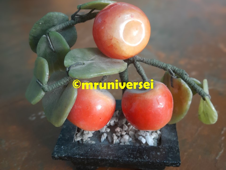 Jade Tangerine Bonsai Hardstone Gemstone Tree Fruit Plant