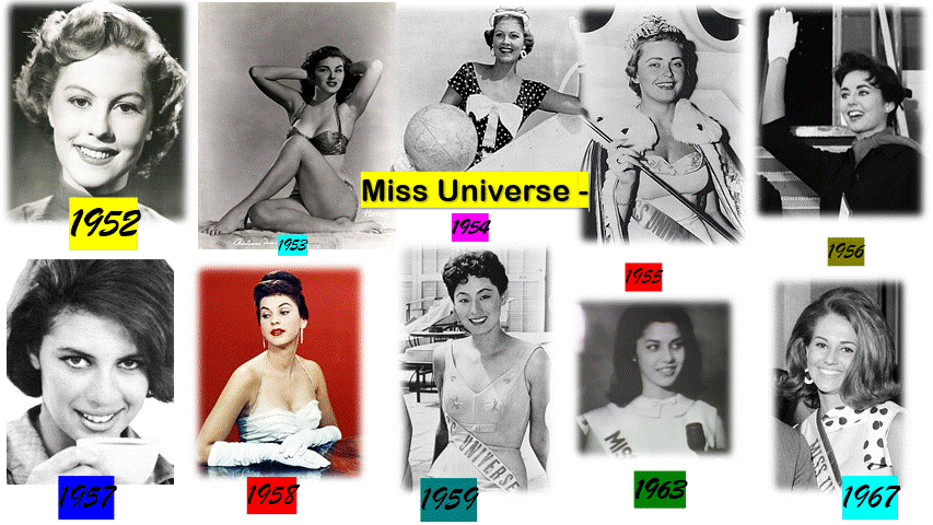 Miss Universe from 1952 to 2021