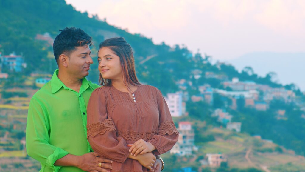 Mr Universe and Smarika Dhakal in Dhan Pakyo Khetaima song