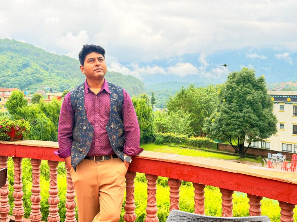 Mr. Universe in the lap of nature from the balcony of New Dakshinkali Village Resort