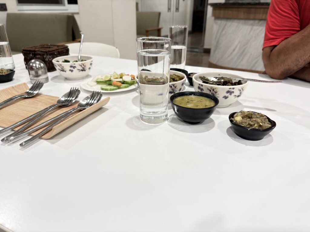 Mid Hill Agro Farm Resort Veg. Dish Ingedients on a dinning table